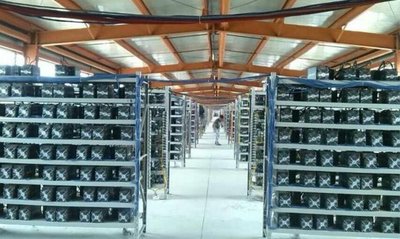 A close-up of a GPU mining rig setup