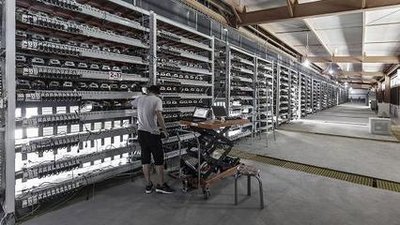 High-capacity mining farm hosting various cryptocurrency miners